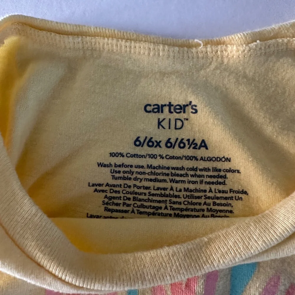Carter'Kids Summer Yellow Shirt - Size 6/6x.‎